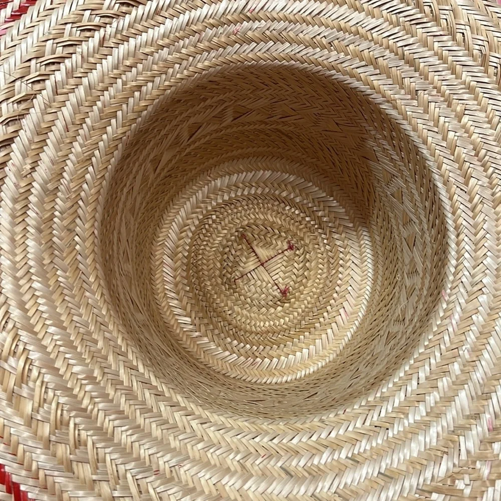 Free People Tierra Santa Wayuu Hat Red and Pink Woven Straw Hat